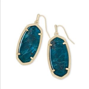 NWT Kendra Scott Elle Earrings Gold Aqua Appetite